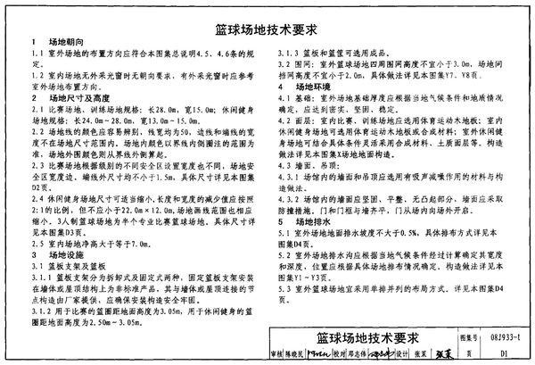 體育場地與設施,籃球網高度